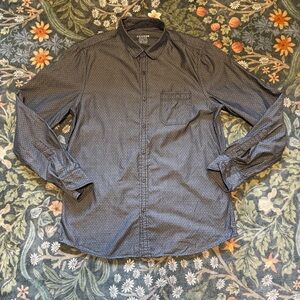 Connor Men’s Charcoal Button Down Cotton Minimalist Dress Shirt Casual Fit M